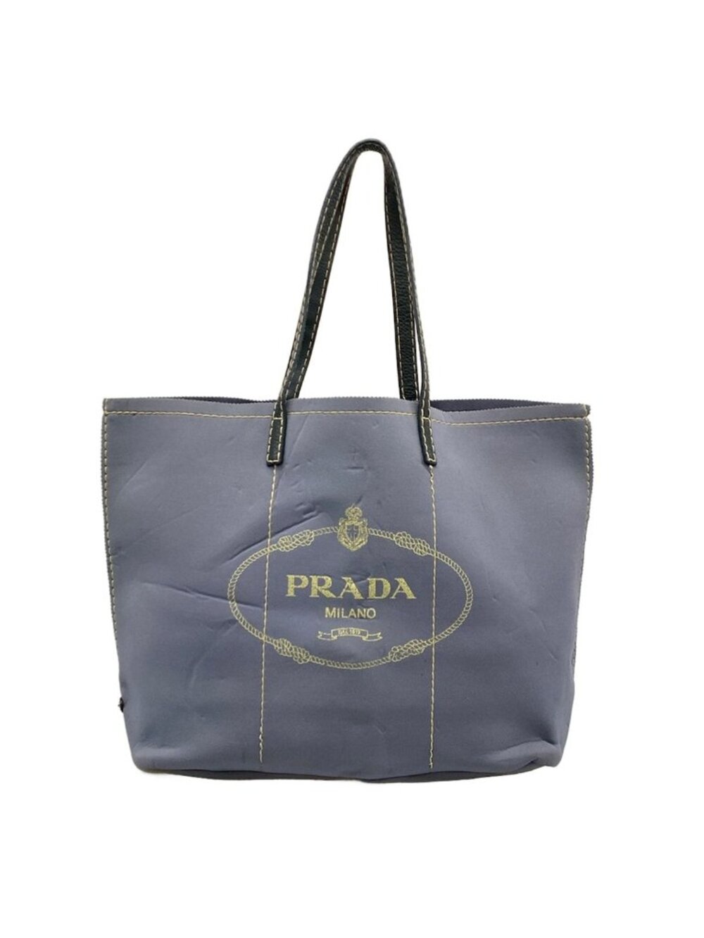 Prada Tote Bag Gray Leather